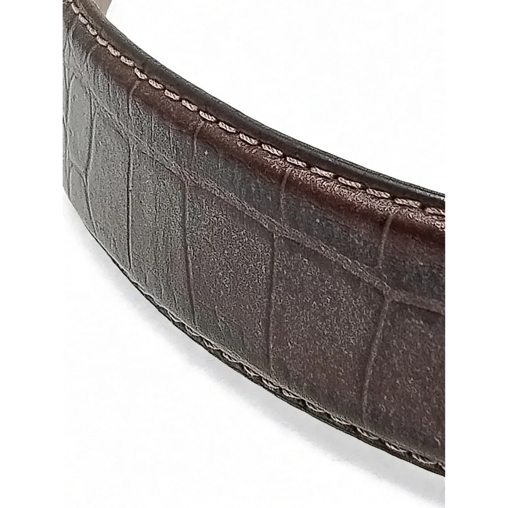 Preppy Minimalist Polo Ralph Lauren Alligator Embossed Leather Belt Mens Size 38